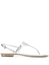 Michael Kors T-bar Sandals In Silver