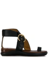 CHLOÉ CHLOÉ BUCKLE DETAIL SANDALS - BLACK