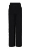 AMAL AL MULLA BLACK RIB KNITTED STRAIGHT CUT PANTS WITH A PREHNITE STO,748238