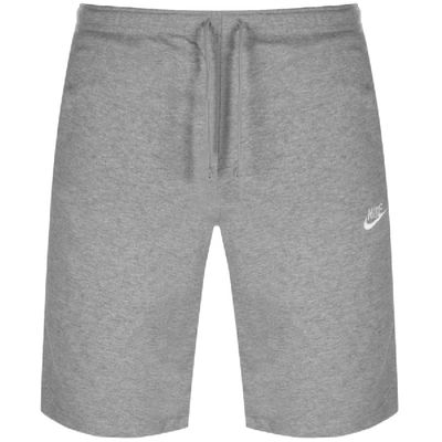 Nike Sportswear Club Mélange Cotton-jersey Drawstring Shorts In Gray