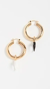 LIZZIE FORTUNATO LARGE GOLD METAL HOOPS WITH CHARMS