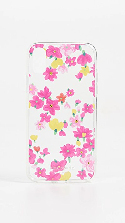 Kate Spade Jeweled Marker Floral Iphone Xs / X Case In Clear Multi