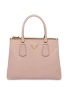 Prada Galleria Internal Double Zip Bag In Pink
