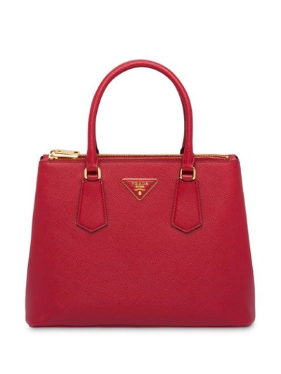 Prada Galleria Top Handle Bag In Red