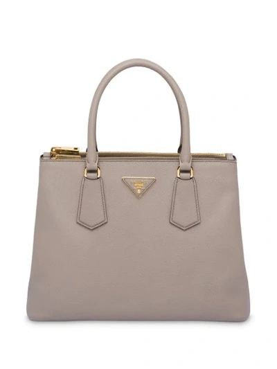 Prada Galleria Top Handle Bag In Grey