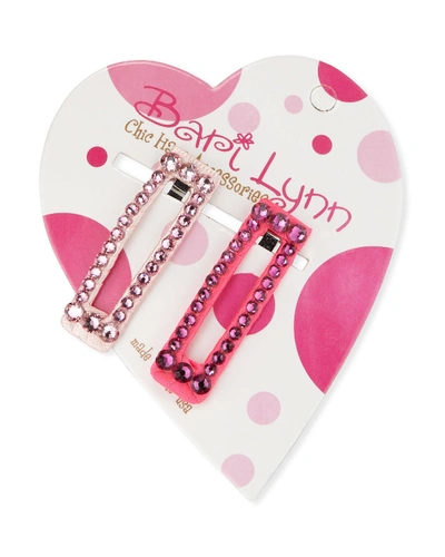 Bari Lynn Hot Pink Crystal Hair Clip Set In Multi