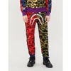 A BATHING APE COLOUR-BLOCKED CAMOUFLAGE-PRINT COTTON-JERSEY JOGGING BOTTOMS