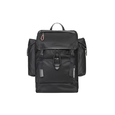 Burberry Logo Detail Nylon And Leather Backpack In Black