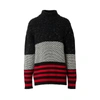 BURBERRY CONTRAST KNIT WOOL CASHMERE BLEND SWEATER