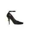 BURBERRY D-RING DETAIL PATENT LEATHER PEEP-TOE PUMPS