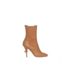 BURBERRY LEATHER PEEP-TOE ANKLE BOOTS