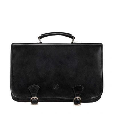 Maxwell Scott Bags Finely Crafted Men S Leather Satchel Bag In Black In Night Black
