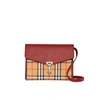 BURBERRY Small vintage check and leather crossbody bag
