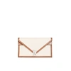 BURBERRY SMALL CANVAS AND LEATHER TB ENVELOPE CLUTCH,3033915