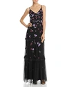 ADRIANNA PAPELL EMBELLISHED TIERED-RUFFLE GOWN,AP1E204962