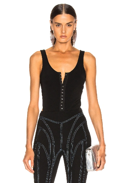 Mugler Hook And Eye Bodysuit In Black