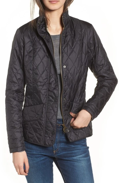 Barbour Flyweight Cavalry Quilted Jacket In Black