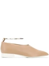 Jil Sander Pointy Anklet Loafers In Neutrals