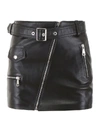 Manokhi Biker Leather Mini Skirt In Black (black)