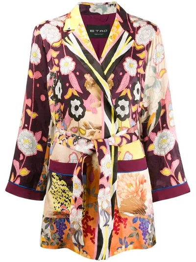 Etro Floral Silk-blend Jacquard Jacket In Multi