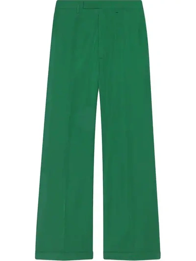 Gucci Wool Ankle Pant In 3724 Green