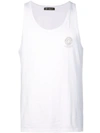 Versace Men's Solid Medusa Head Tank Top In White