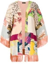 ETRO ETRO PATCHWORK PRINT FRINGED CAPE - NEUTRALS