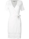 DIANE VON FURSTENBERG DVF DIANE VON FURSTENBERG KNITTED WRAP DRESS - WHITE