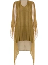 Masnada Sheer Panel Dress In Green