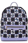 EMILIO PUCCI LEATHER-TRIMMED CHECKED TWILL BACKPACK,3074457345620316408