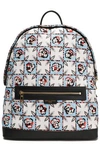 EMILIO PUCCI LEATHER-TRIMMED CHECKED TWILL BACKPACK,3074457345620331926