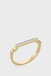 Monica Vinader Diamond And 18k Yellow Gold Vermeil Signature Thin Ring In Metallic