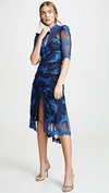backless midi dress long sleeve Backless Teal Green Midi Dress with Split