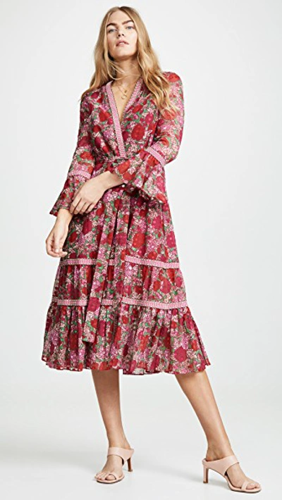 Alexis Marcas Floral-print Cotton Dress In Pink