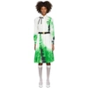 PRADA White & Green Belted Tie-Dye Dress