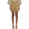 Loewe High-waist Khaki Two-pocket Cargo Shorts In Beige