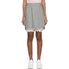 THOM BROWNE THOM BROWNE GREY LACE TRIMMED BLOOMER CLASSIC PLEATED MINISKIRT