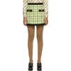 GUCCI GUCCI GREEN AND OFF-WHITE TWEED MINISKIRT