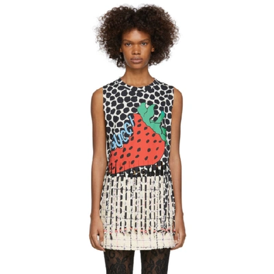 Gucci Strawberry-print Cotton-jersey Tank Top In  Strawberry Cotton