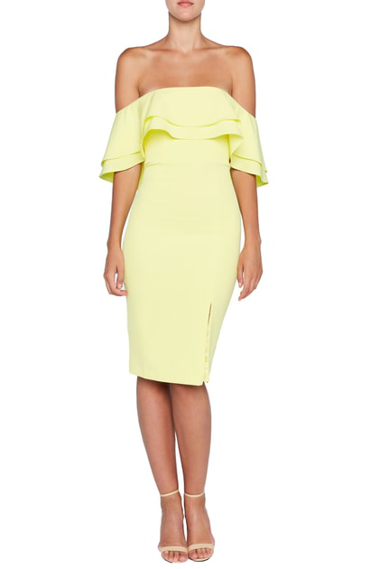 bardot lemon drop dress