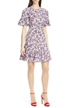 KATE SPADE MATCHES PRINT RUFFLE TRIM DRESS,NJMUA391