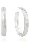 ANNA BECK MEDIUM DOME HOOP EARRINGS,4298E-SLV