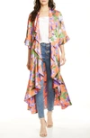 ALICE AND OLIVIA DANDI FLORAL PRINT REVERSIBLE RUFFLE DUSTER,CC904P88202