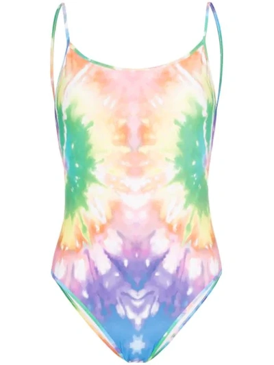 Ack Fisico Tie Dye Swimsuit In Orange