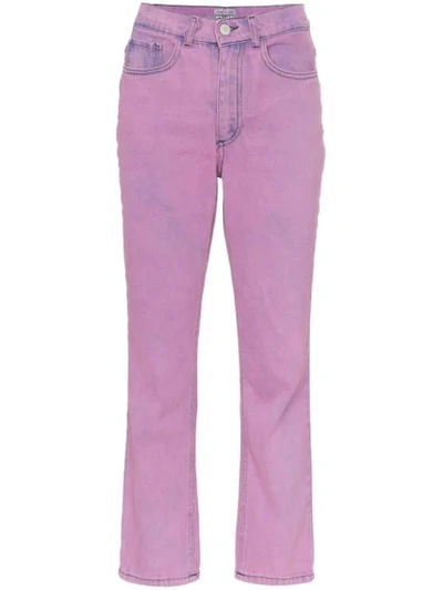Ashley Williams Ashley Acid Wash Cropped Jeans - 紫色 In Purple