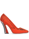 Fendi Freedom Fabric High-heel Pumps In Orange,black,white