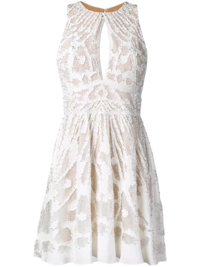 Zuhair Murad Lace Embroidered Mini Dress In White