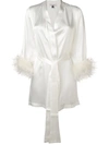 Gilda & Pearl Esme Short Satin Robe In White