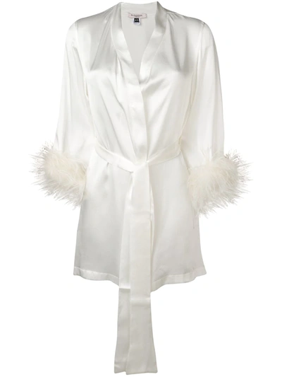 Gilda & Pearl Esme Short Satin Dressing Gown In White