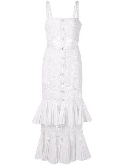 Alexis Lyssa Tiered Ruffle Lace Dress In White
